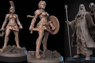 3d character modeling dnd miniature sculpting action figure bust 3d toy printing