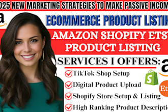 do amazon product listing description, shopify etsy tiktok shop product listing