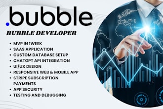 build ai saas mvp web app bubble ai tool integration mobile app clickable mockup