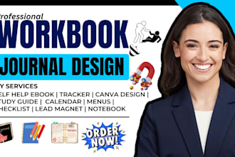 design workbook, journal, notebook, digital planner, self help ebook ghostwriter