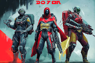draw a sci fi character illustration or sci fi character