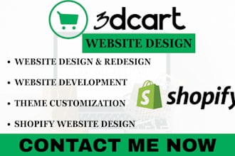 build 3d cart shift4shop ecommerce website shopify design seo product upload