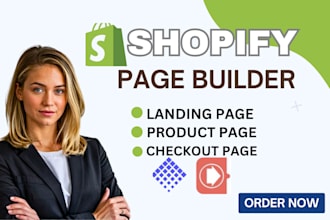 create shopify landing page, page builder product page checkout page pagefly