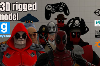 model playermodel, 3d custom vrchat avatar, game mod gmod map for garry mod