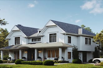design exterior render 3d architecture rendering of house warehouse, commercial
