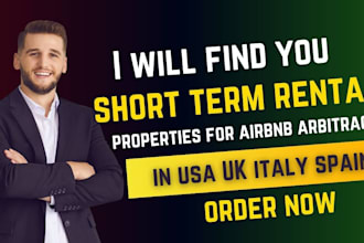 find you short term rental properties for airbnb arbitrage in usa UK italy spain