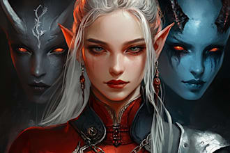 draw a fantasy character portrait for you
