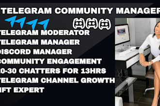 be your telegram community manager, crypto discord moderator brings chatter