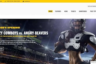 build premium sport website using wordpress