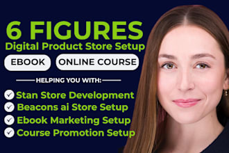 setup beacons ai store, stan store for ebook or online course promotion