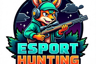 design high quality esport hunting mascot logo with my fastest delivery