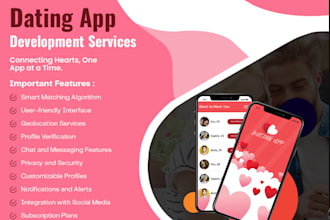 build social media app, dating app like tinder with  ai integration, chat app