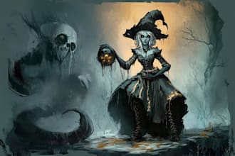 draw fantasy or horror character illustration