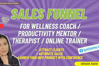 design your systeme io landing page and sales funnel for coaches and mentors