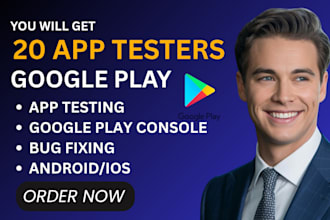 provide 12 app testers or 20 testers for google play closed testing app reviews