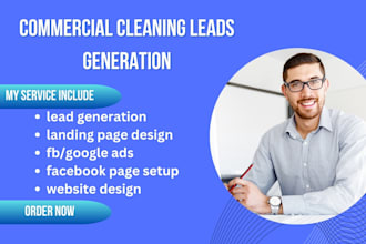 build commercial cleaning website, house cleaning website commercial clean leads