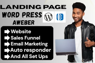 create a modern wordpress landing page, wordpress website, blog site or squeeze