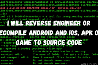 reverse engineer or decompile android and ios, apk or game to source code
