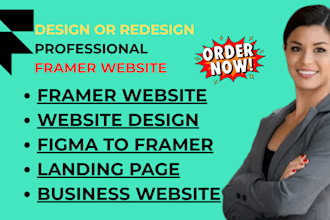 design a responsive framer website, landing page design, figma to framer