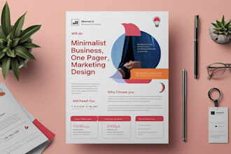 do minimalist business flyer, job hiring ads, one pager or marketing material