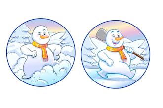 create awesome snowman mascot win logo