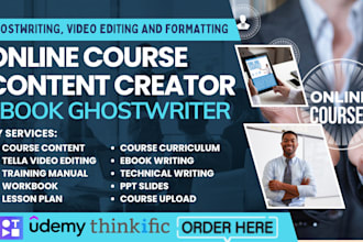 create online course content tella course training manual ppt slide ebook course