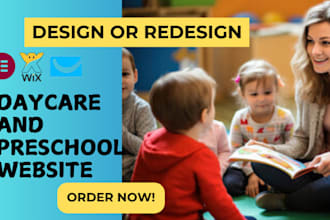design kindergarten, daycare and preschool website childcare website