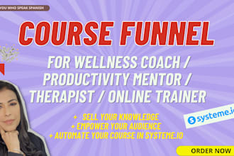 design your online course funnel in systeme io for coaches, mentor, trainer