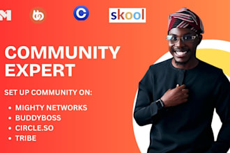 setup for mighty networks, circle, buddyboss, and skool communities