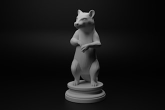 optimize realistic 3d sculpting and model for 3d animal, 3d creature 3d printing