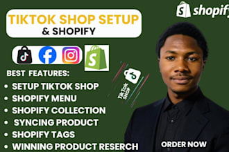 do tiktok shop, shopify menu, collection, tags and syncing of product to store