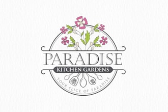 design a creative paradise kitchen garden logo