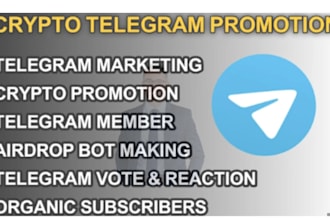 grow crypto telegram promotion, crypto telegram marketing, telegram subscriber