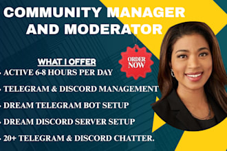 be your telegram community manager telegram and discord moderator
