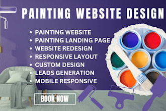design painting website, painting landing page, construction, handyman website