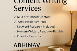 write SEO,plagiarism free optimized blog posts for your website