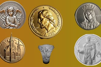 3d coin model 3d pendant coin cnc engraving coin jesus pendant stl church coin