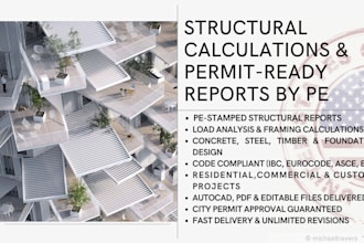 do structural calculations, load analysis and permit ready engineering reports