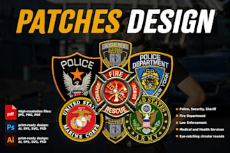 design professional police and security patches and badges