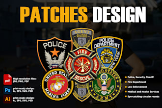 design professional police and security patches and badges