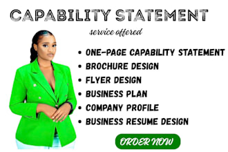 design professional captivating federal business capability statement,