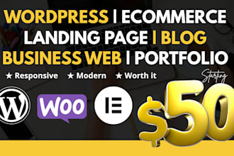 design a responsive wordpress website, ecommerce store or landing page