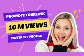 promote your amazon etsy shopify ebay wix site on my 10m view  pinterest profile