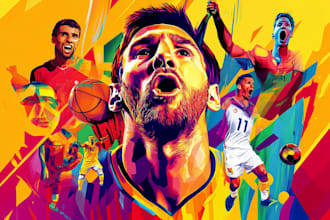 draw wpap pop art sport portrait