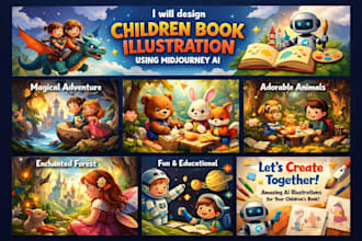 design children book illustration using midjourney ai