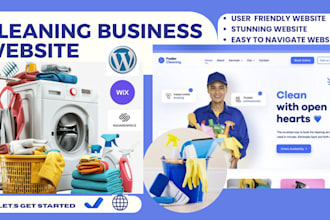 create cleaning business website for house, office cleaning service website