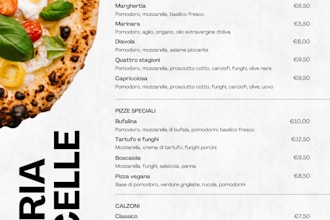 a logo, menu or poster for an event in my restaurant, bar,