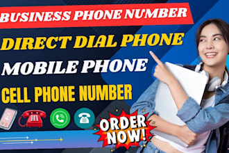 business phone number, direct dial phone, mobile numbers, cell phone number