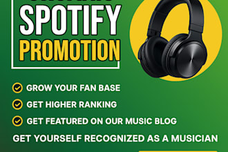 do organic spotify music, apple music, tidal soundcloud music promotion