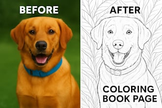 make any photo into a printable coloring book page